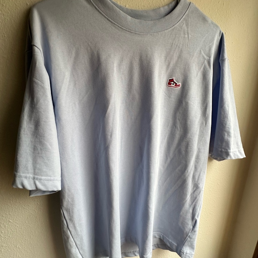 Jordan Brand Embroidered AJ1 Sneaker T-Shirt - Light Blue  size M